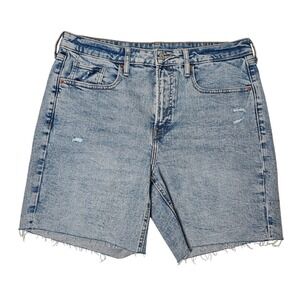 Old Navy O.G. Straight High-Rise Cut Off‎ Distressed Denim Shorts 16 Light Wash